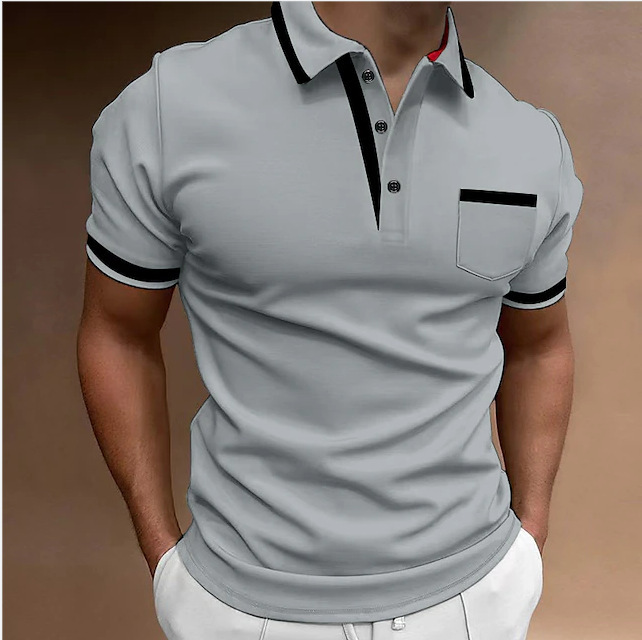 2023 Cross-border European and American Casual Sweatshirt Square Collar Three-button POLO Shirt POLO Golf Digital Printing Shirt