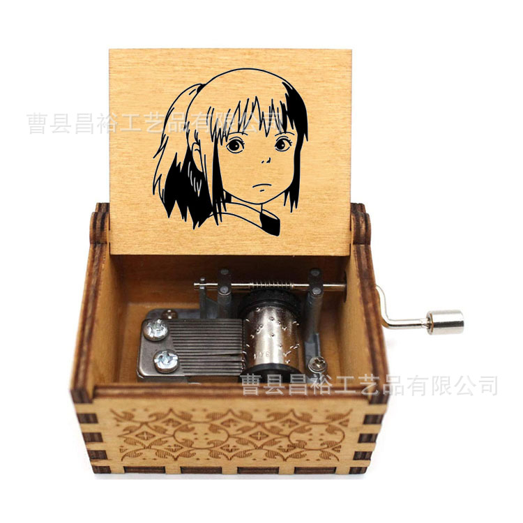 木製の手作りオルゴール創意カラープリント千と千尋のオルゴール木製の手を振ってオルゴールクロスボーダー専用です。