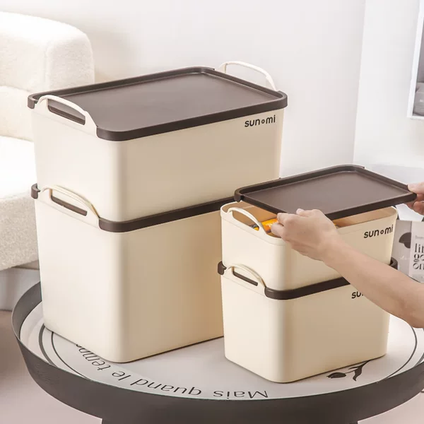 Vintage cream style storage box household clothes with lid wardrobe organizing cabinet living room full cabinet storage box box
