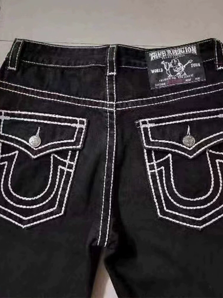 Джинсы True Religion Super T, низкая посадка, клёш bootcut, Y2K 90‑е, синие