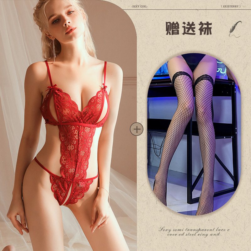 버건디 + 블랙 망사 스타킹