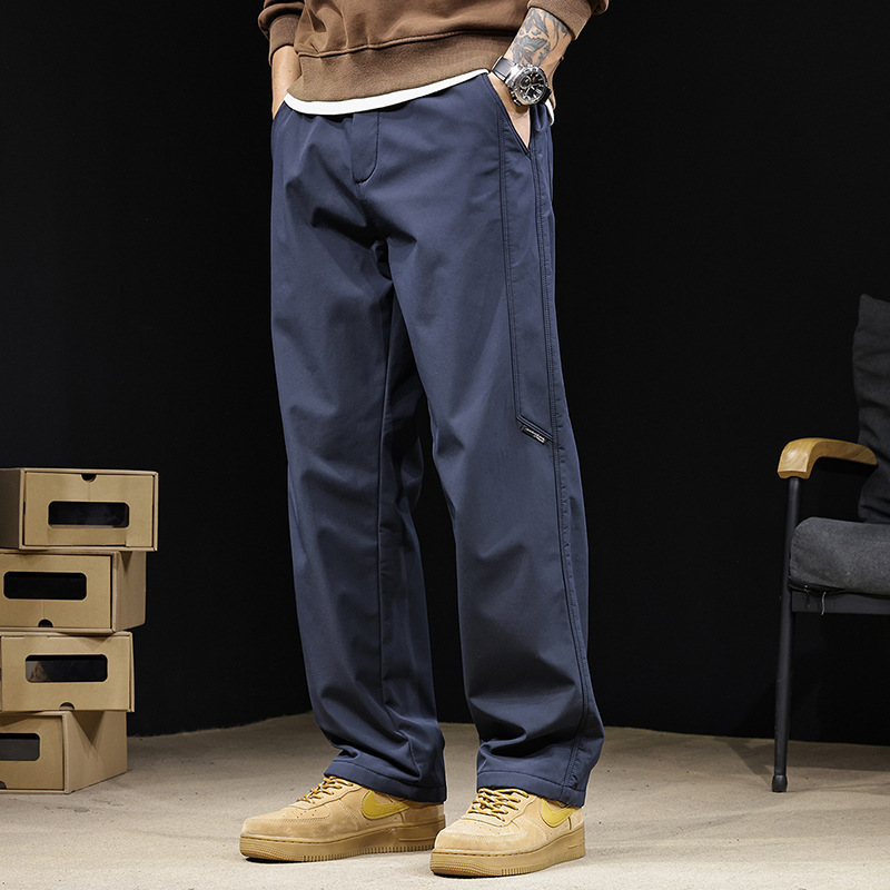Spring and Autumn Straight-Leg Casual Pants for Men, Thickened Three-Proof Hiking Pants, Men's Spring 2026 New Style, Loose Fit, Large Size Long Pants