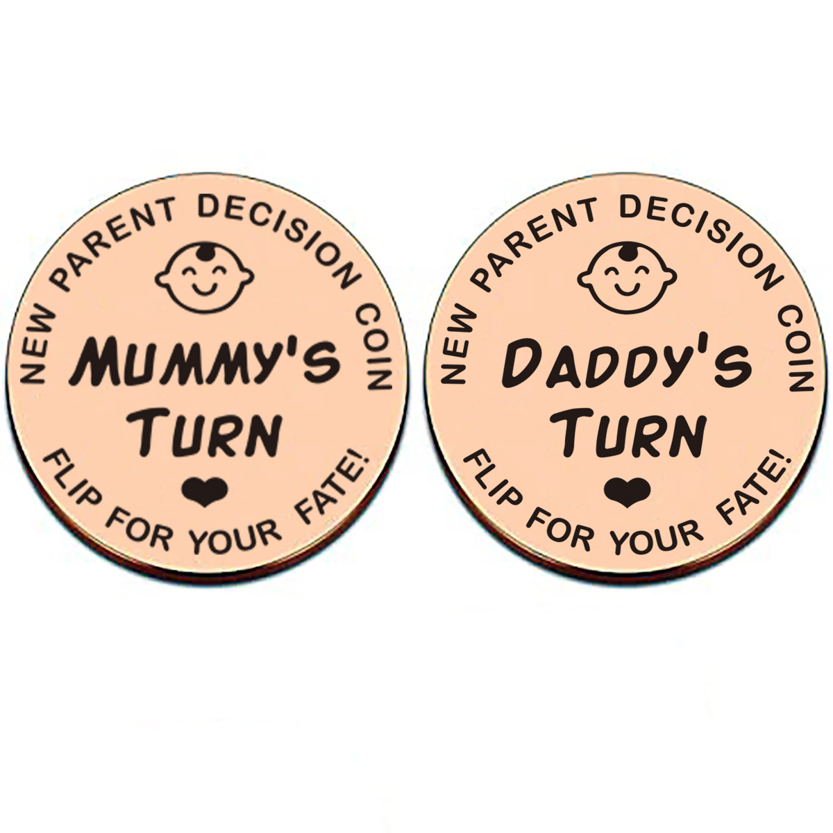 La mamá y el papá deciden moneda conmemorativa Navidad Regalo de Cumpleaños Amazon nuevo bebé padre decisión moneda