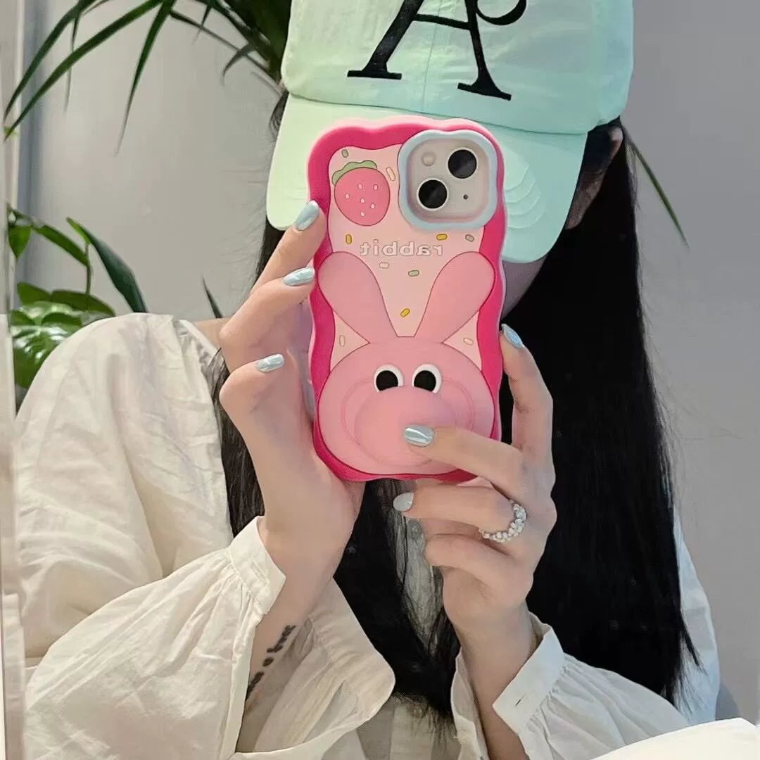 Яблоко, мультяшный милый кролик, совместимый с iPhone 12, iPhone14 Pro, чехол для телефона, iphone, 14