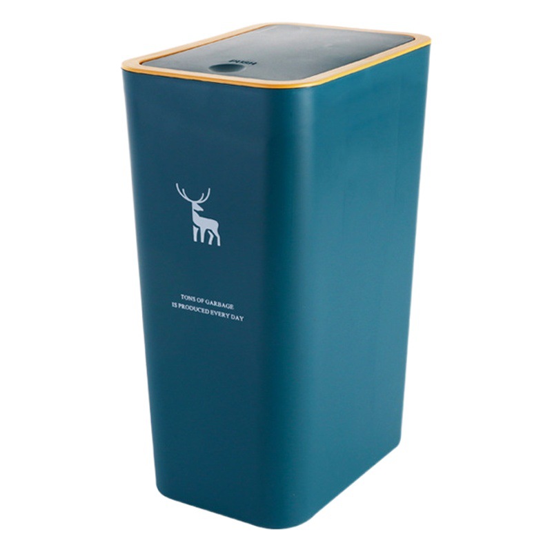 Papelera de inodoro hogar creativo cocina clasificación Push-tipo basura puede inodoro basura cesta de papel con tapa