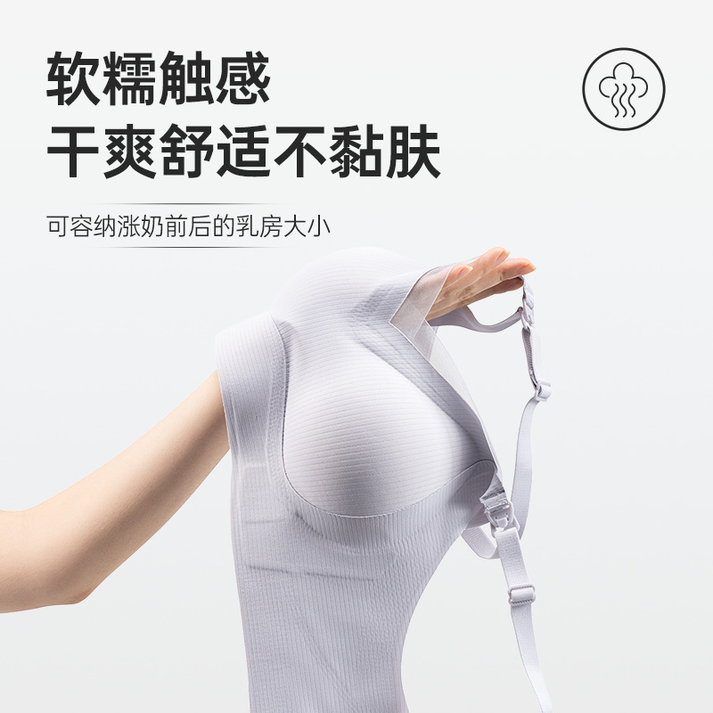Ropa interior de lactancia materna para mujeres embarazadas, sujetador especial para lactancia posparto durante el embarazo, levantamiento, recolección, anti-caída, sujetador fino de primavera y verano para mujeres