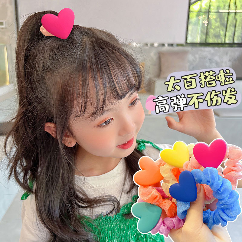 Children's Rubber Band Little Girl's Balls Hair Rope Large Intestine Hair Ring Ponytail Headwear Girl's Elastic Hair Accessories