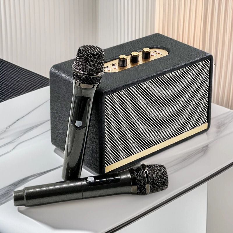 Cross-Border Exclusive Supply of Wireless Bluetooth Karaoke Microphone and Speaker All-In-One Portable Outdoor Home Ktv Retro Speaker Cross-Border Exclusive Supply of Wireless Bluetooth Karaoke Microphone and Speaker All-In-One Portable Outdoor Home Ktv Retro Speaker