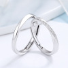 Preference lovers Ring S925 Sterling Silver a pair Ring opening men and women Simplicity A small minority design Valentine's Day gift