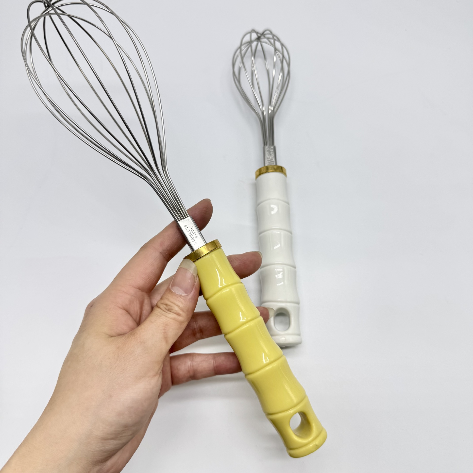 Batidor manual Batidor de fideos de acero inoxidable 304 Batidor de huevos Batidor de leche doméstico Batidor de huevos Batidor de huevos