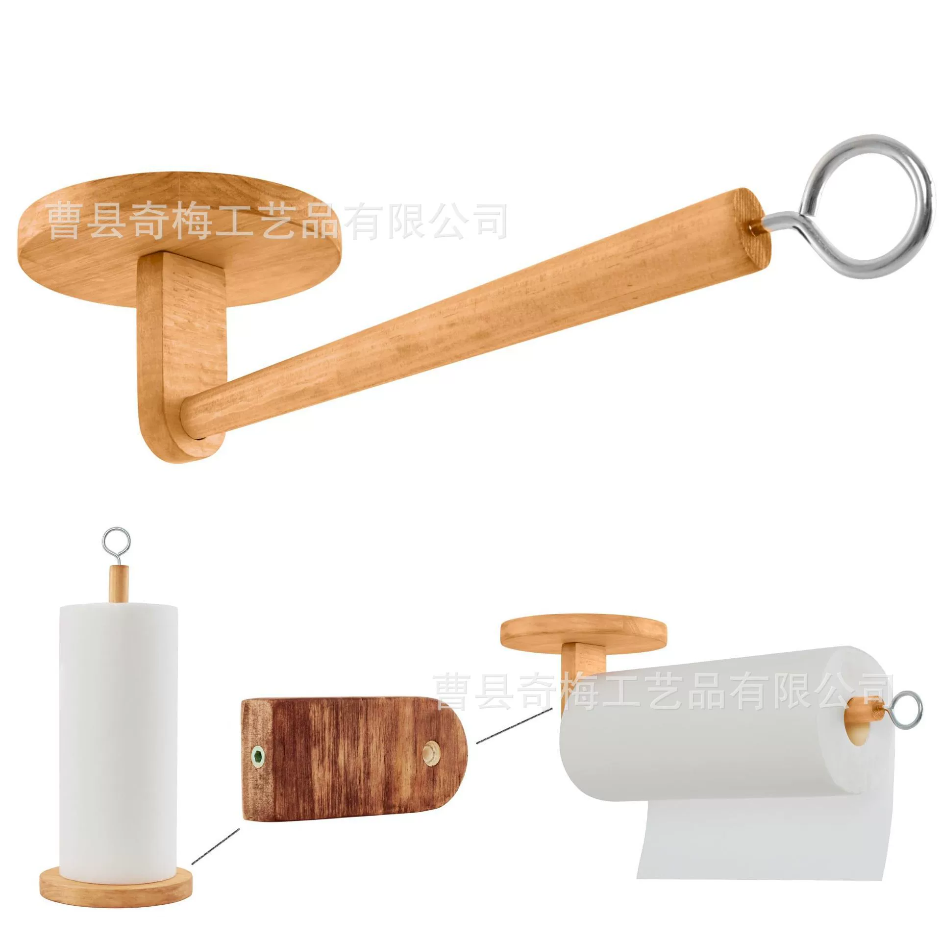 Деревянная подставка для бумажных полотенец, долговечная стойка, многофункциональная подставка для столешницы, настольный шкаф, настенная деревянная подставка для хранения бумажных полотенец.