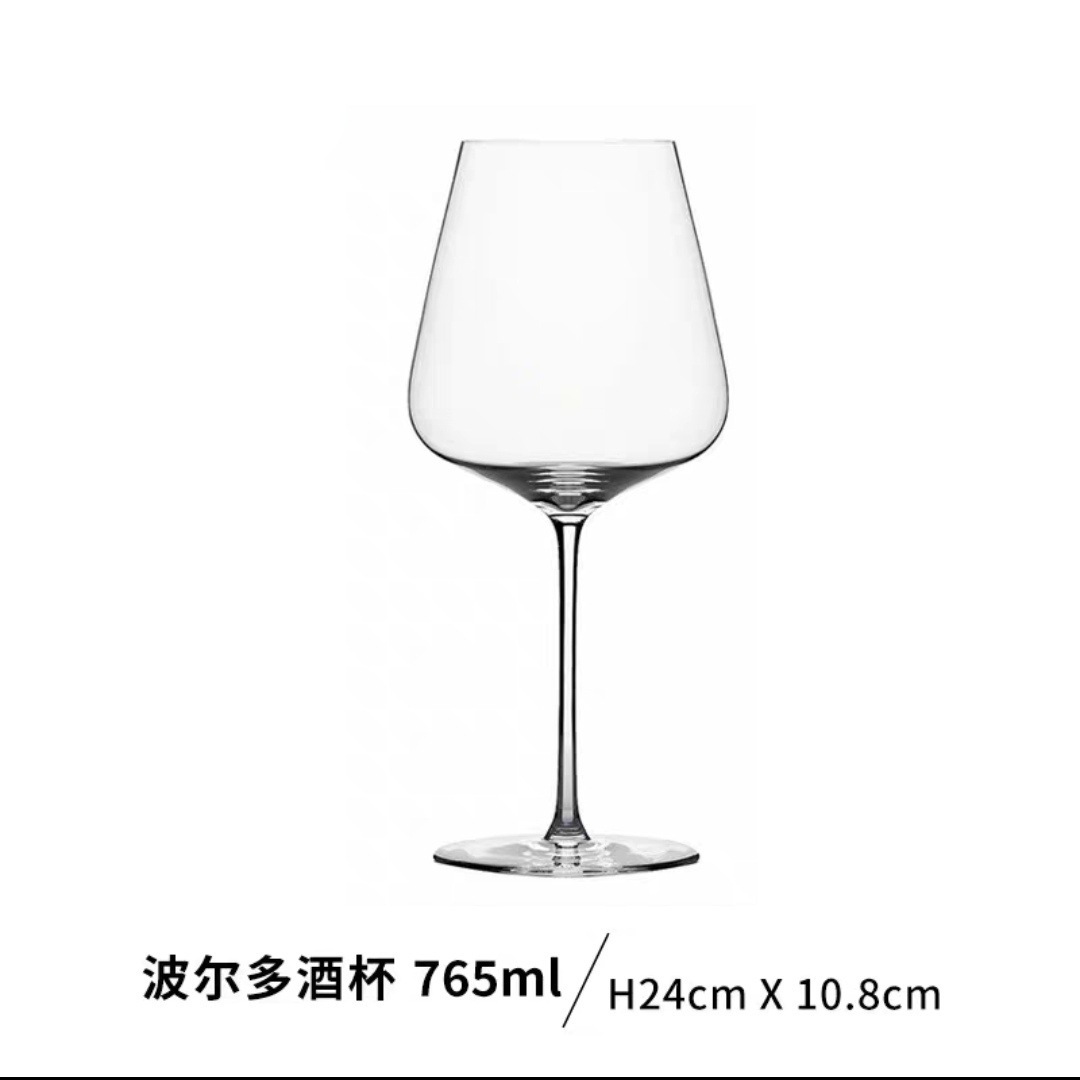 Vaso de vino de cristal hecho a mano, ultra delgado, alto valor de lujo.