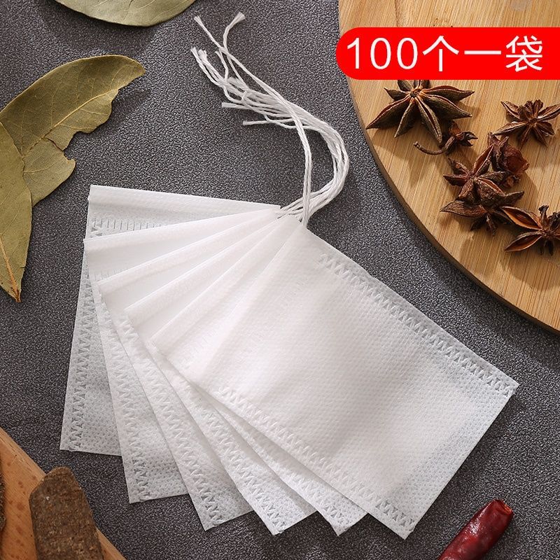 一次性抽绳无纺布茶包袋6*8cm食品级过滤袋茶煎药袋水果榨汁袋
