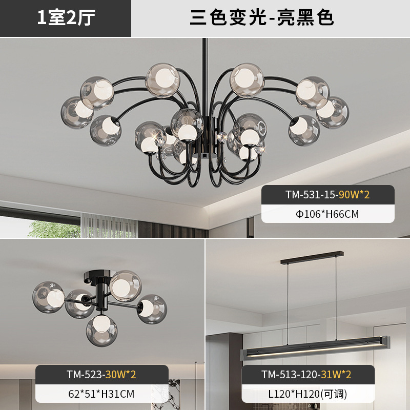 2025新款意式极简客厅吊灯轻奢简约现代大气魔豆分子灯具全屋套餐|undefined