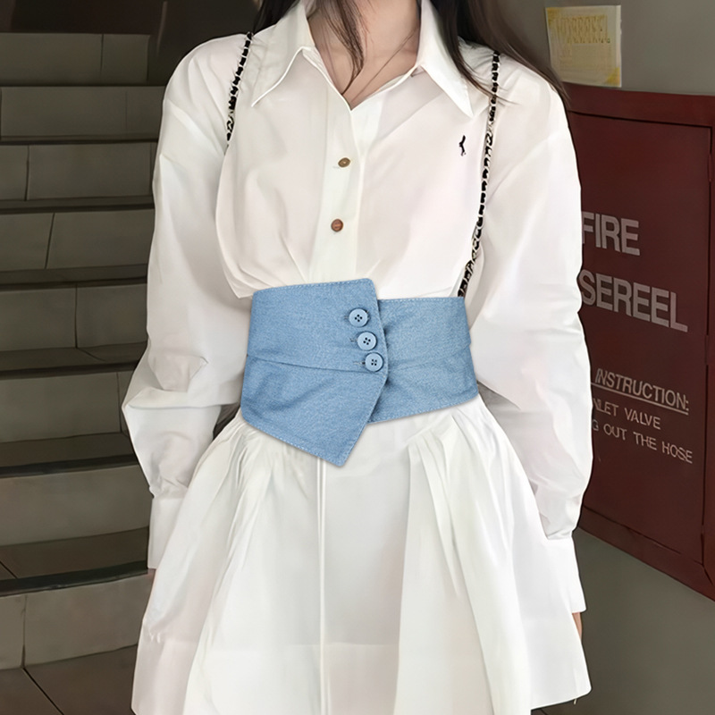 Córset Ancho Elástico de Imitación de Cuero para Vestidos y Trajes