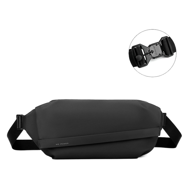 WEPOWER nuevos hombres bolsa de pecho bolsa de mensajero de hombro casual multifuncional de gran capacidad de succión magnética hebilla bolsa de cintura