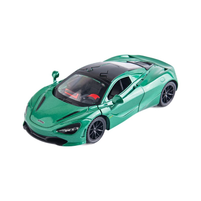 (Caja) 1:32 simulación mclaren 720s aleación modelo de coche tire hacia atrás sonido y luz puerta coche de juguete al por mayor