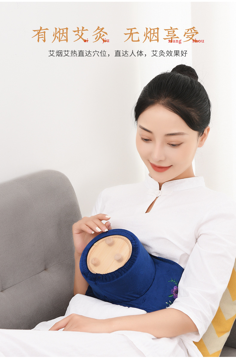 Smokeless Wooden Moxibustion Box Portable Moxa Warmer with 54 Moxa Cones Tweezers for Abdomen and Back Warming key features