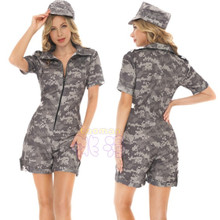 万圣节灰色迷彩角色扮演女兵装扮女警海军水手服装成人DS演出服