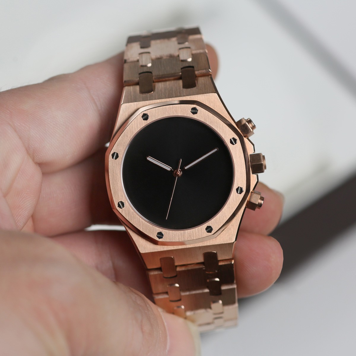 Casual Men's and Women's Royal Oak Series Watches Octagonal Stainless Steel Fashion Couple Quartz Steel Band Watch 1028