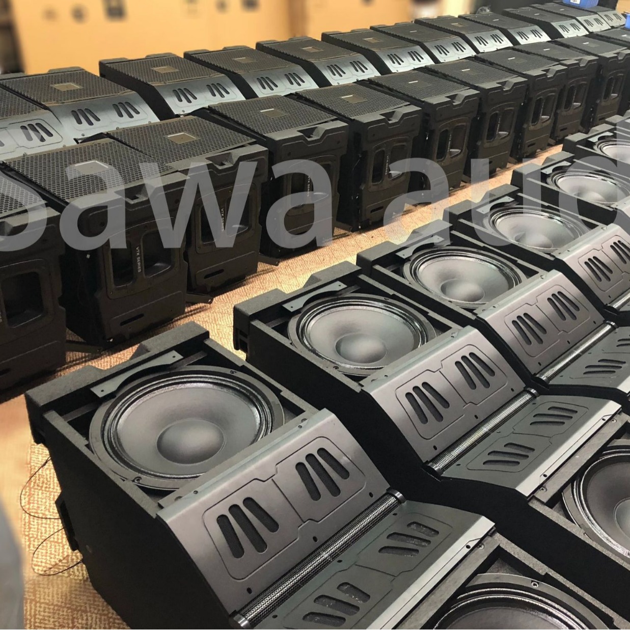 Dual 10 pulgadas sonido de frecuencia de tres divisiones profesional al aire libre concierto de alta potencia bar escenario sonido de matriz de línea