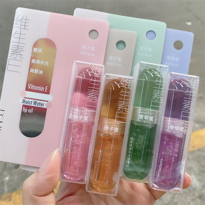 Bálsamo labial incoloro Lei Qi, hidratante, diseño de dibujos animados