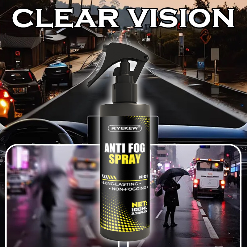 Ryekew Long-Lasting Anti-Fog Spray for Car Glass and Helmet, Windshield Anti-Fog Spray