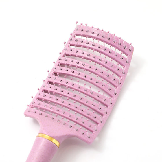 Foreign trade new wheat straw biodegradable wide tooth ribs comb suitable for curling hair care modeling fluffy comb