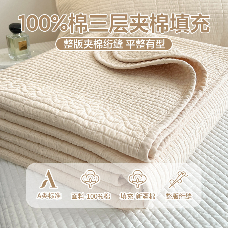 両面綿ベッドカバー単品厚手綿100％ベッドシーツ滑り止め綿充填畳マットオールシーズン対応|undefined