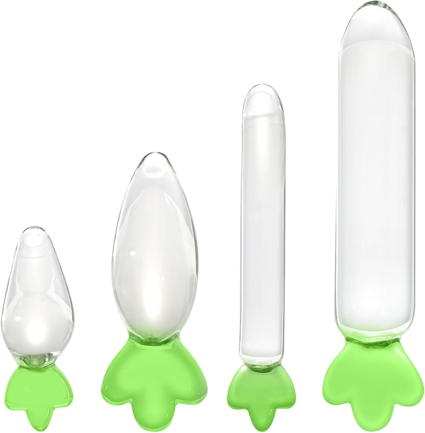Crystal Glass Vegetable-Shaped Dildo, 16 cm Transparent Realistic Adult Toy — detail image 1
