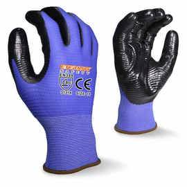 OEM定制产品U2织法斑马纹13针涤纶丝丁腈光面劳保通用工作手套