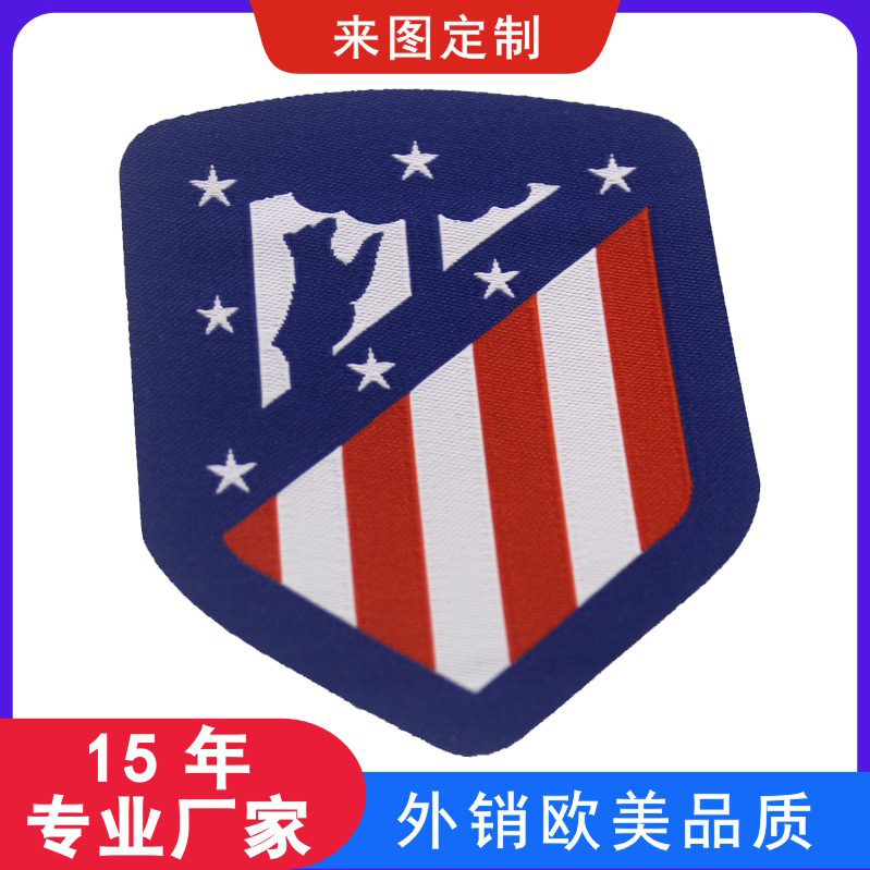 足球俱乐部织唛队徽布标  巴塞罗那、皇马、AC米兰、曼城、曼联