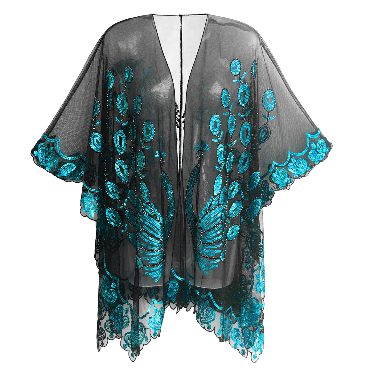 Transfronterizo 1920 europeo y americano lentejuelas vestido de noche fiesta cena vestido chal Gatsby lentejuelas chal prendas de vestir exteriores