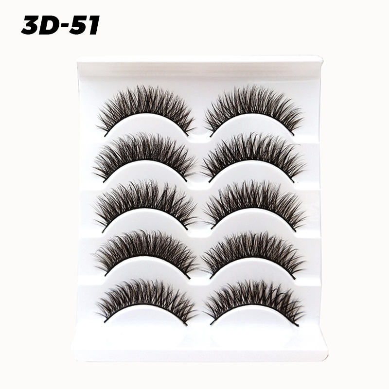 DINGSEN pestañas postizas de fábrica al por mayor 3D pestañas tridimensionales 5 pares Paquete de pestañas tres más de D-46 estilos