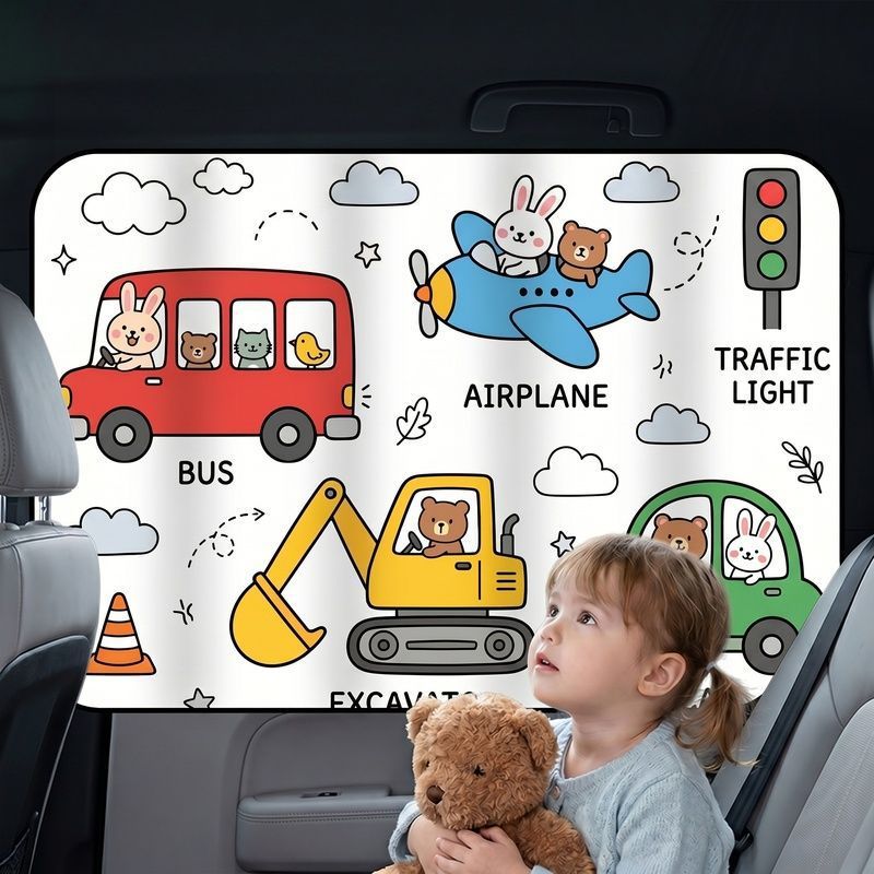 New Magnetic Car Sunshade Curtain for Babies and Children, Non-Transparent, Sun Protection, Privacy Protection