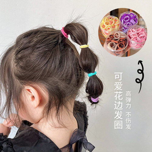Children's rubber bands do not hurt hair, colorful canned lace rubber bands, girls' high-elastic hair bands, baby headbands