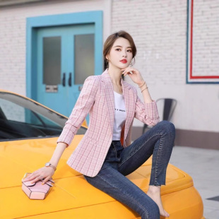 Internet Celebrant Small Suit Jacket Women's Fragrant Style 2024 Spring and Autumn New Korean Style British Casual Plaid Short Suit Trendy