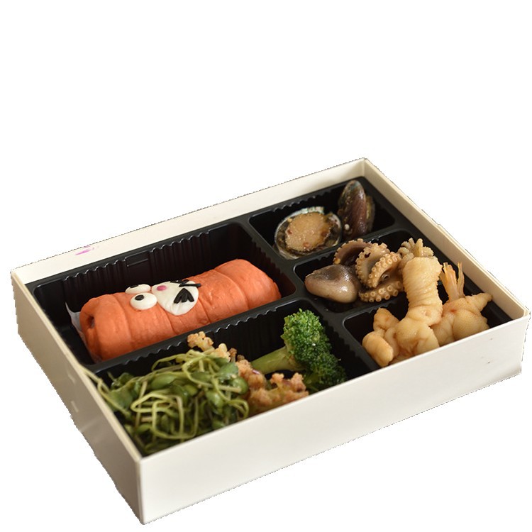 Caja de comida rápida resistente a altas temperaturas de cinco grados de madera, caja de embalaje, caja de comida fresca para llevar, caja de almuerzo, caja de embalaje de madera