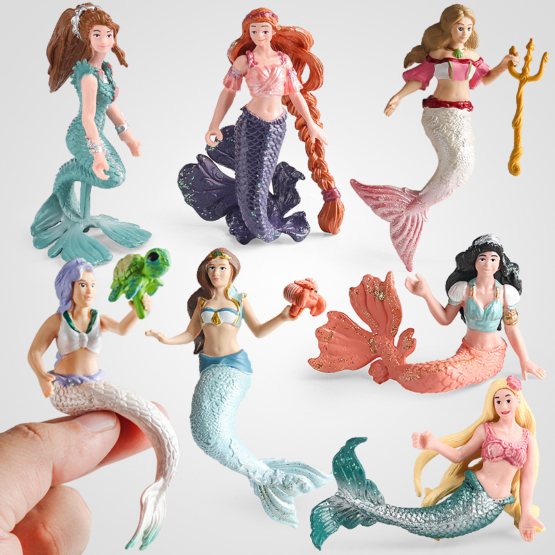 Cross-border solid mermaid princess doll display figure doll simulation toy model action figure children girl toy
