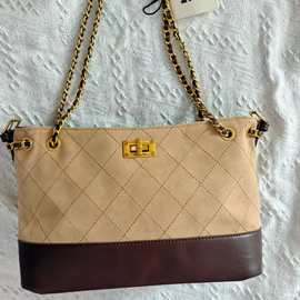 南风Chio2nd 枫絮秋阳托特包包女秋冬麂皮小众菱格链条单肩斜挎包