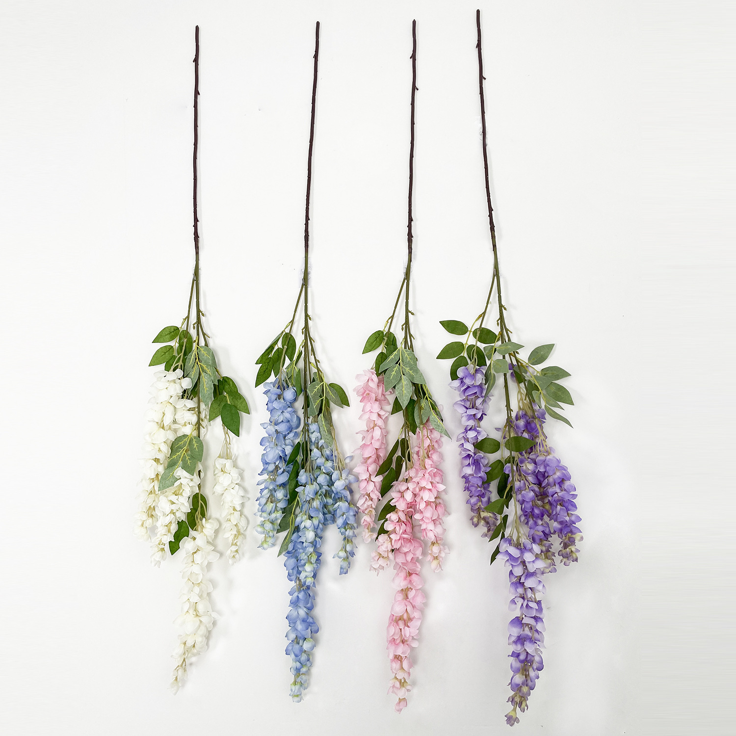 Abelar wisteria flores ramas largas flores falsas colgantes decoración del salón de bodas flores de seda flores hotel decoración de techo colgante suave