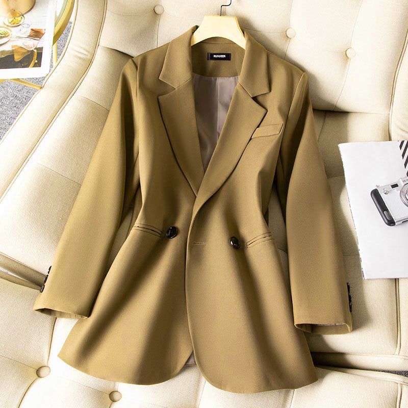 休闲小西装外套女2025秋季新款职业西服春秋时尚设计感后开叉上衣|undefined