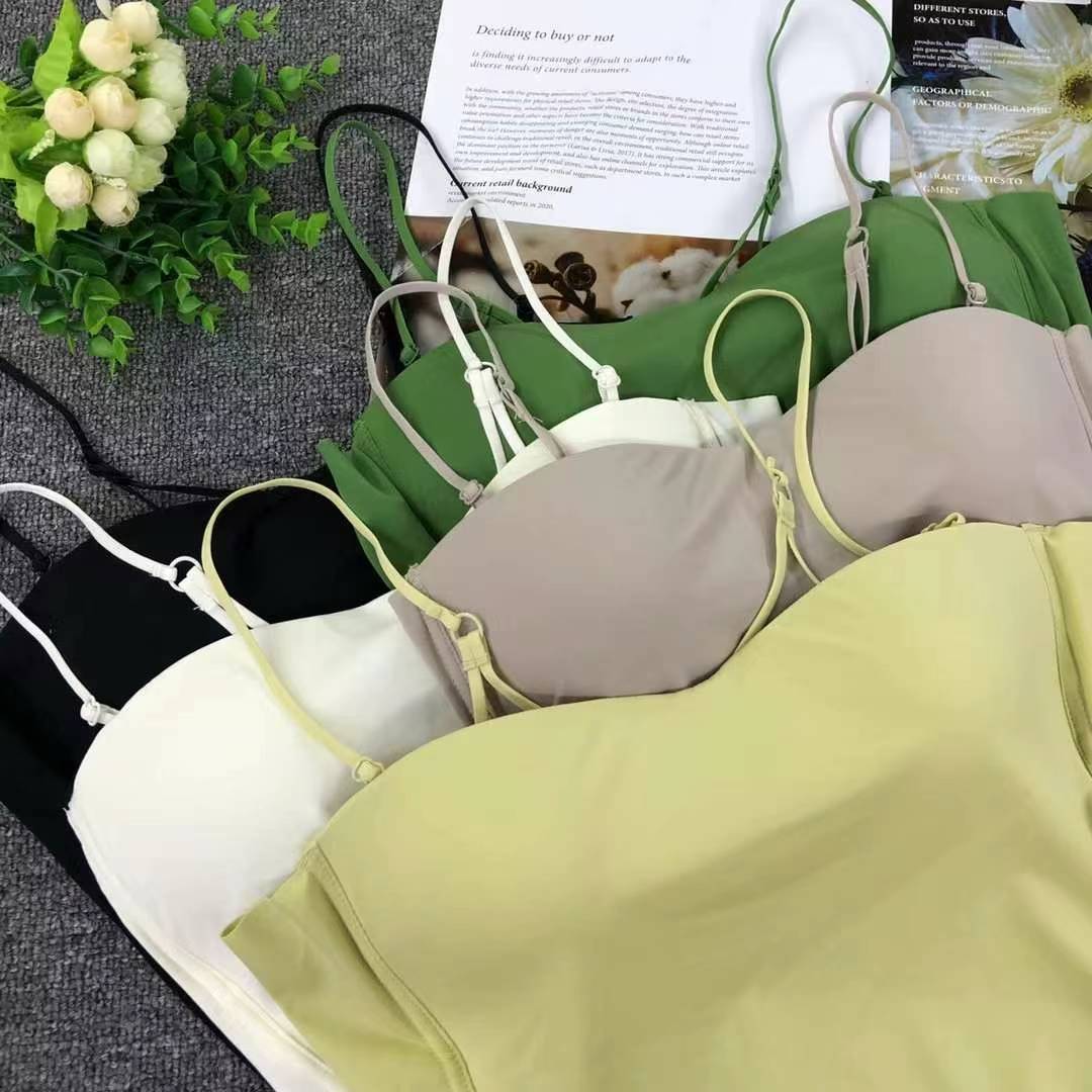 Nueva taza de látex sin marcas de alta calidad, chaleco de dama sin anillo de acero, bra de yoga, ropa interior deportiva, mujer al por mayor