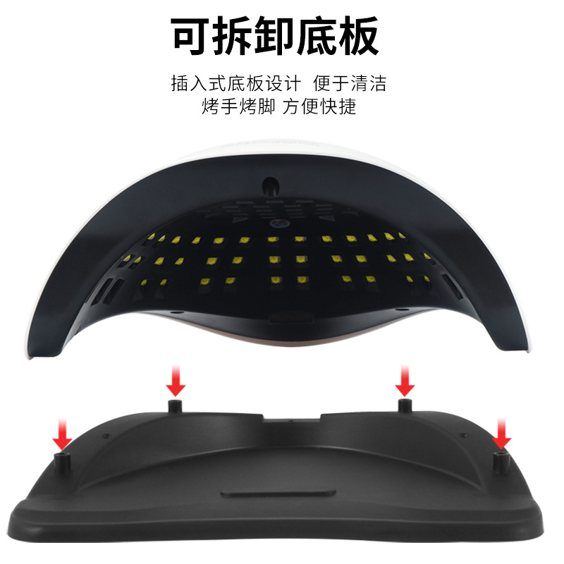 Lámpara de fototerapia de uñas de alta potencia, 81 cuentas de lámpara transfronterizas, lámpara para hornear uñas, pegamento de esmalte de uñas, no manos negras, máquina de fototerapia de secado rápido