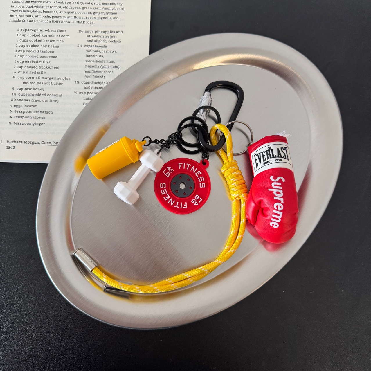 Tomato scrambled egg color sports m style pendant + red boxing gloves