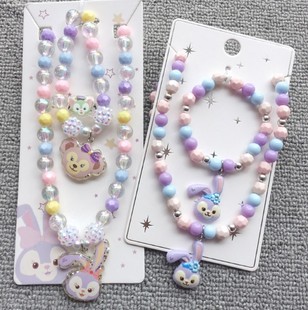 Korean version of children's pearl necklace bracelet set star Dailu necklace girl baby accessories children's necklace wholesale
