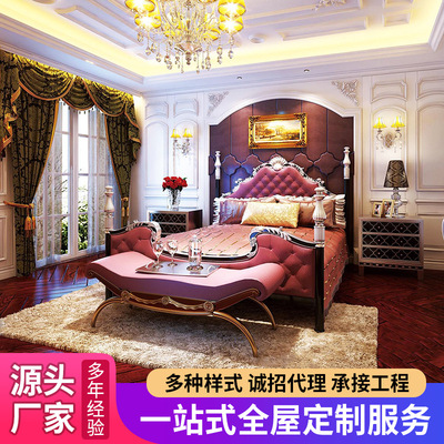 全屋定制实木护墙板装饰板厂家定做客厅背景墙美式法式实木墙板|ms