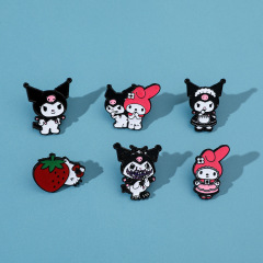 Elegant and Graceful English Translation:

Sanrio Character Creative Metal Badges, Unique and Quirky Trendy Kluromi and Meltiti with K-T Cat Pins, Wholesale
