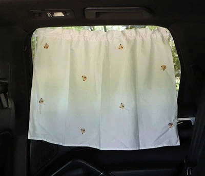 Sun shade children's cartoon suction cup side - embroidery-cub-curtain