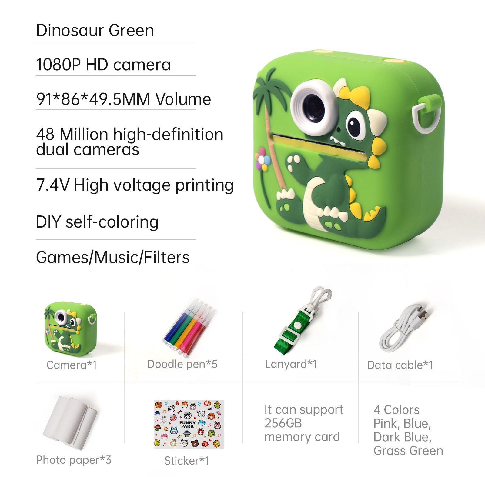 Nueva cámara digital para niños Polaroid P9 transfronteriza lindo mini niño regalo de cámara de impresión HD